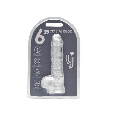 Loving Joy Crystal Clear Jelly Dong, emphasising its exquisite craftsmanship and realistic details for a luxury touch in adult play with a clear jelly dong.